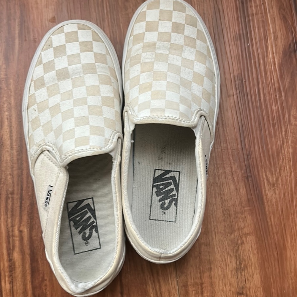 vans checkered slip on shoe